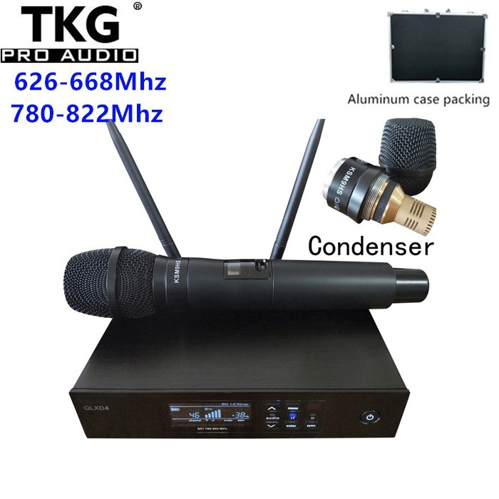 TKG True Diversity UHF Digital QLXD4 KSM9 Professional Single Handheld Mic Perfect sound wireless mic Wireless Microphone