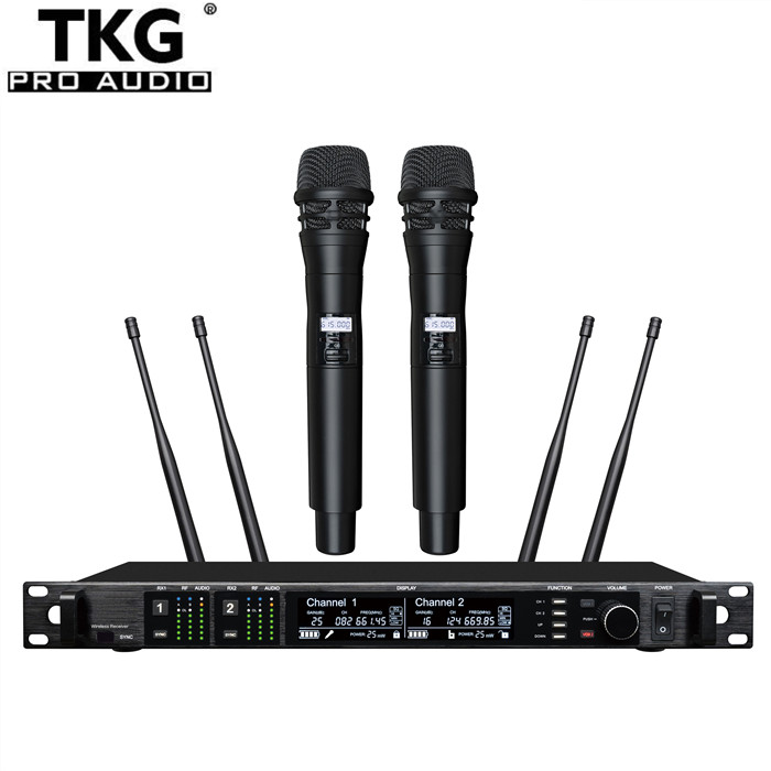 TKG AD4D KSM8 uhf wireless microphone manufacturers  Professional Dual Channel Receiver 645-695Mhz  Stage Mircrofone