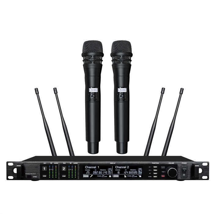 AD4D KSM8 uhf wireless microphone manufacturers  Professional Dual Channel Receiver 645-695Mhz  Stage Mircrofone
