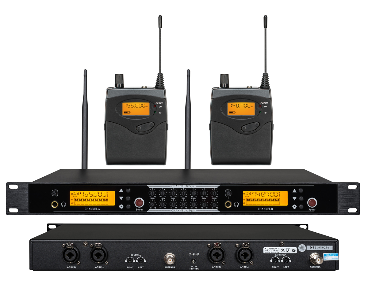 SR-5103 Mono In Ear Monitor System 2 Channel Monitoring with in Earphone Wireless best in ear monitors for singers
