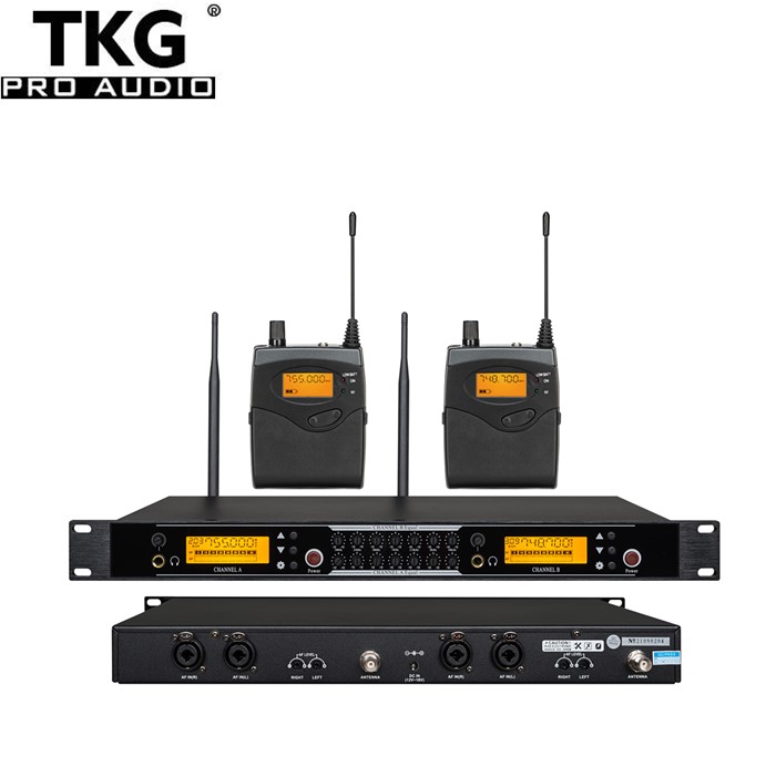 TKG SR-5103 Mono In Ear Monitor System 2 Channel Monitoring with in Earphone Wireless best in ear monitors for singers