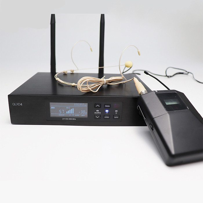 QLXD4 626-668mhz 780-822mhz stage performance uhf wireless headset microphone for singing