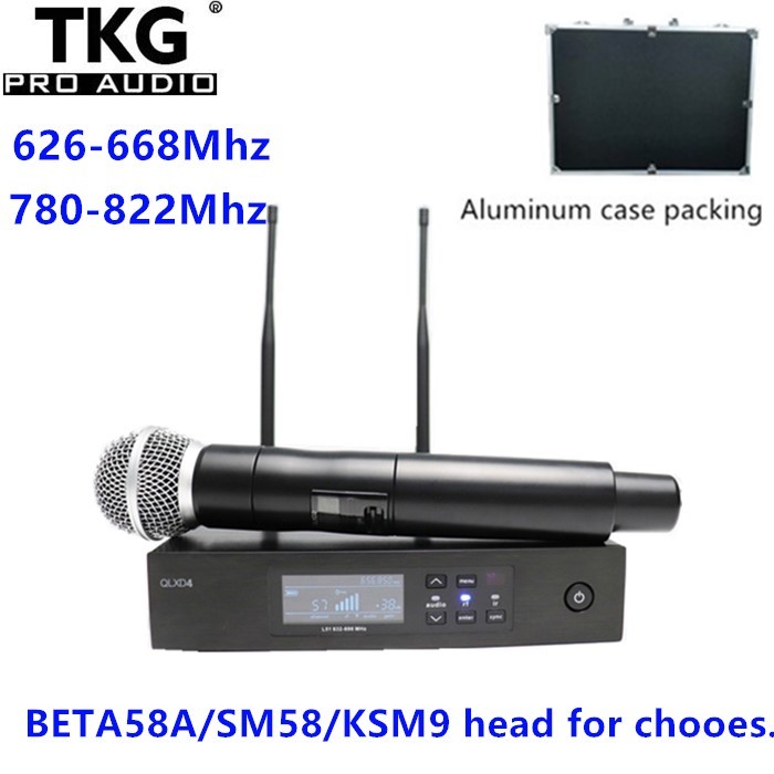 TKG QLXD4 BETA58A SM58 ksm9 condenserTrue Diversity UHF handhold wireless microphone professional wireless microphone professional uhf