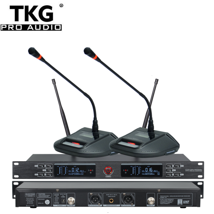 TKG UR2000C 610~670MHz UHF dual conference wireless microphone