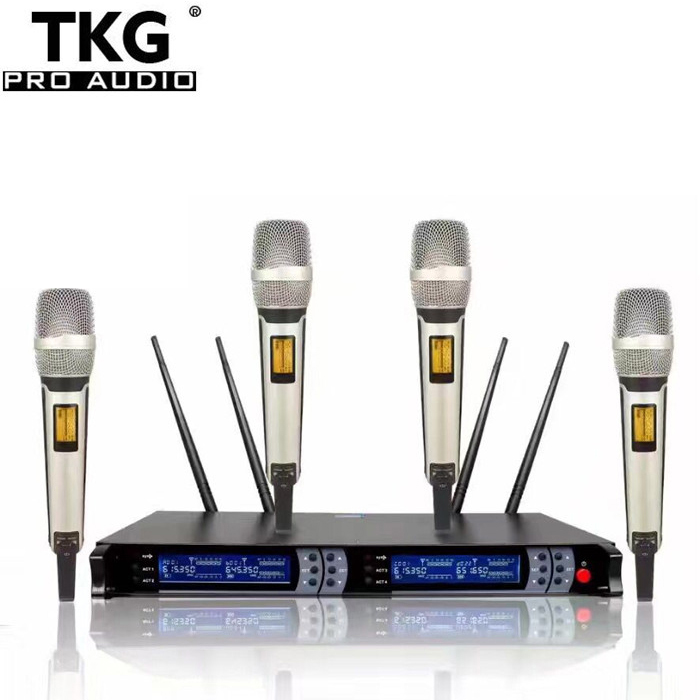 TKG SKM9000 4 channel handheld head lavailer headset 615-675MHz professional stage performance outdoor wireless karaoke microphone
