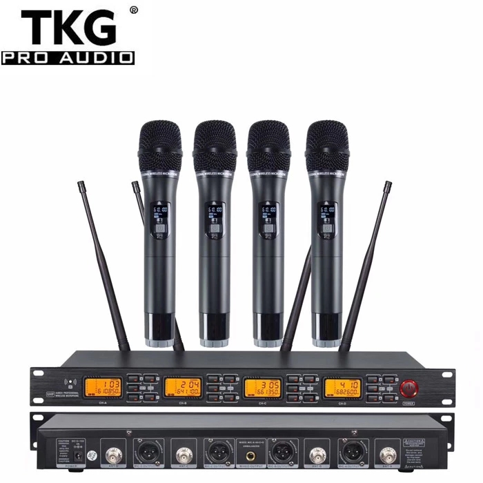 TKG UR-4000 UHF 640-690MHz 4 mic wireless 4 channel wireless microphone system