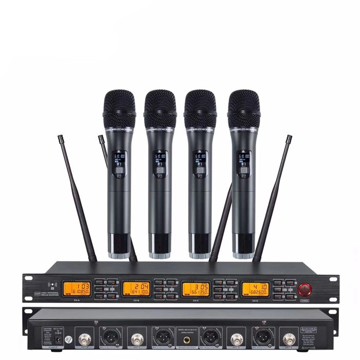 UR-4000 UHF 640-690MHz 4 mic wireless 4 channel wireless microphone system