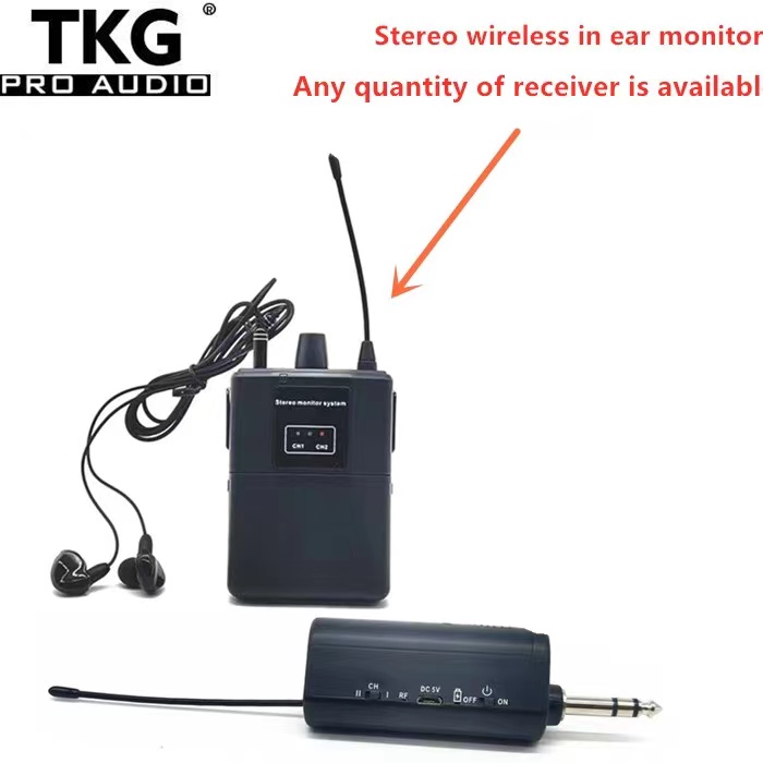 TKG TY-520 audio 650-655mhz Stereo In Ear Monitor Wireless Stereo monitor system Professional Audio Equipment Personal Stage