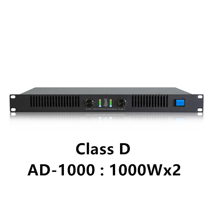 AD-1000 RMS 1000watt 2 channels audio class d amplifier 1u digital amplifier