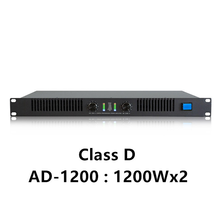 AD-1200 RMS 1200watt 2 channels dj china professional dj 1u digital amplifier audio class d amp