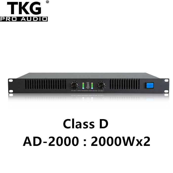 TKG AD-2000 RMS 2000W 2 channels digital amplifier audio 1u class d amplifier