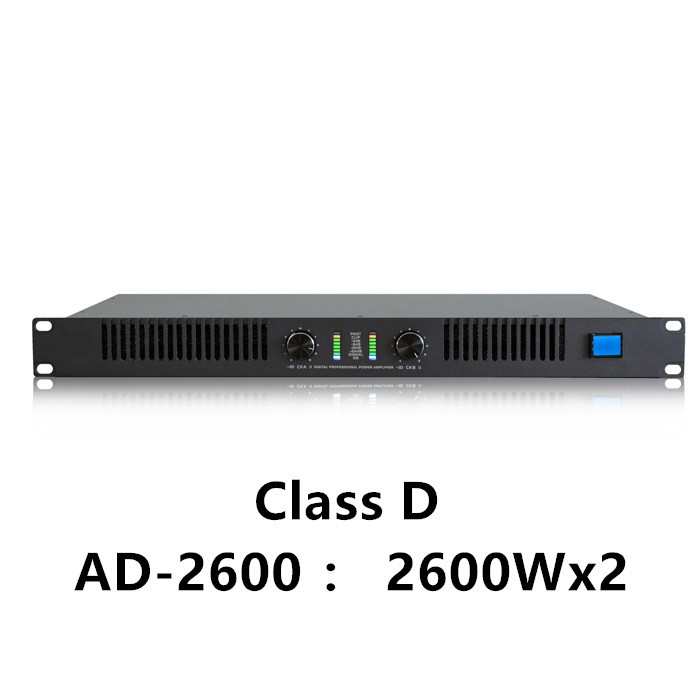 AD-2600 RMS 2600W 2 channels digital power amplifier 2 channel class d subwoofer amplifier
