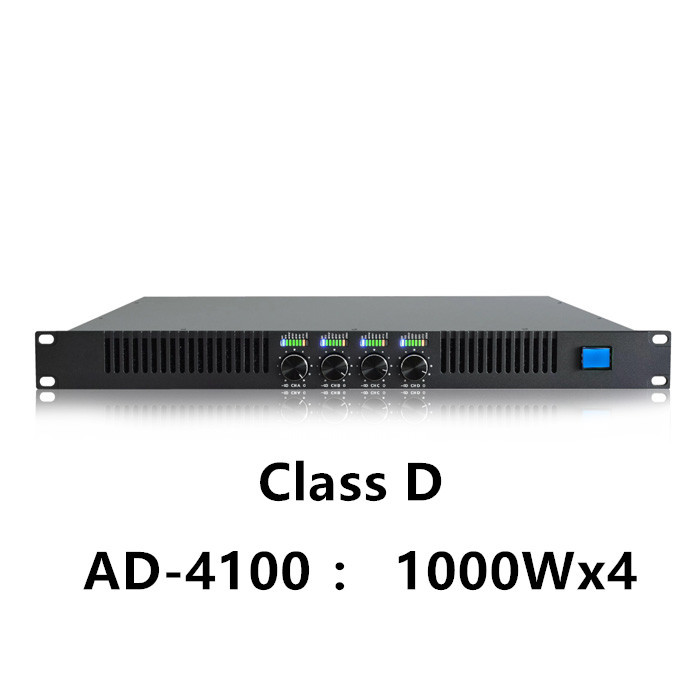 AD-4100 RMS 1000watt 4 channels subwoofer professional dj 1U china digital class d pro sound 4 channel audio amplifier