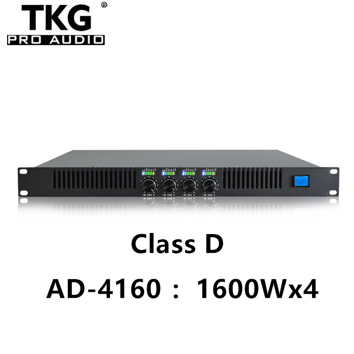 TKG AD-4160 RMS 1600watt 4 channels 1U digital 4 channel amplifier class d power amplifier