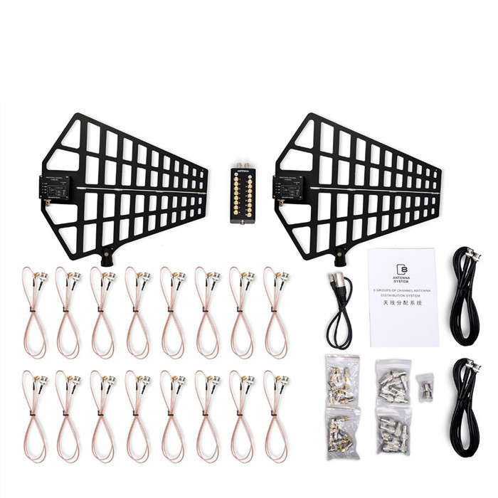 PS28 8 channels Signal Amplifier UHF Antenna distributor system Antenna Amplifier for Recording Interview Wireless Microphone