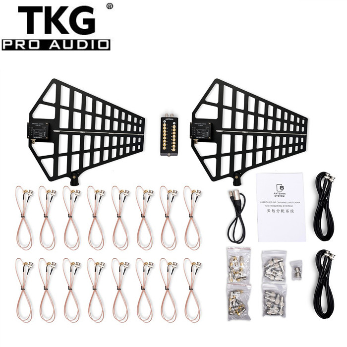 TKG PS28 8 channels Signal Amplifier UHF Antenna distributor system Antenna Amplifier for Recording Interview Wireless Microphone