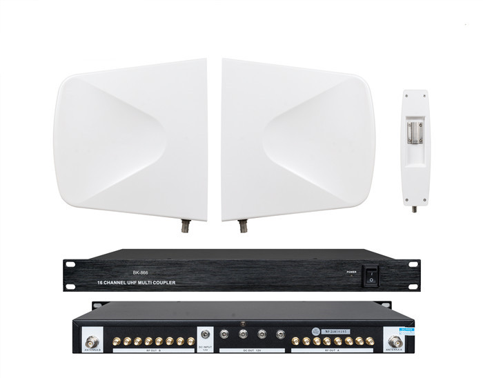BK866 450-950MHz 8 Channels directional microfone splitter antenna system Wall mounted wireless mic antenna distribution