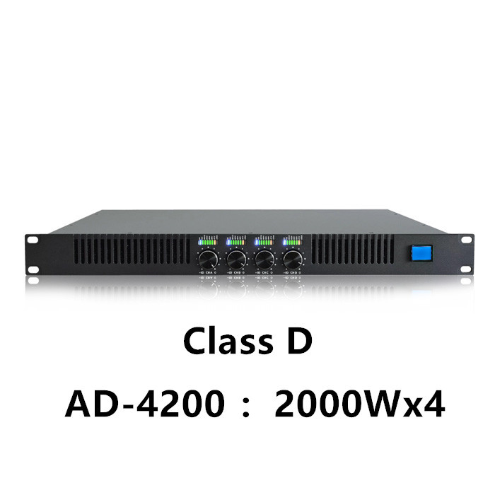 AD-4200 RMS 2000watt 4 channels 1U power amplifier class d