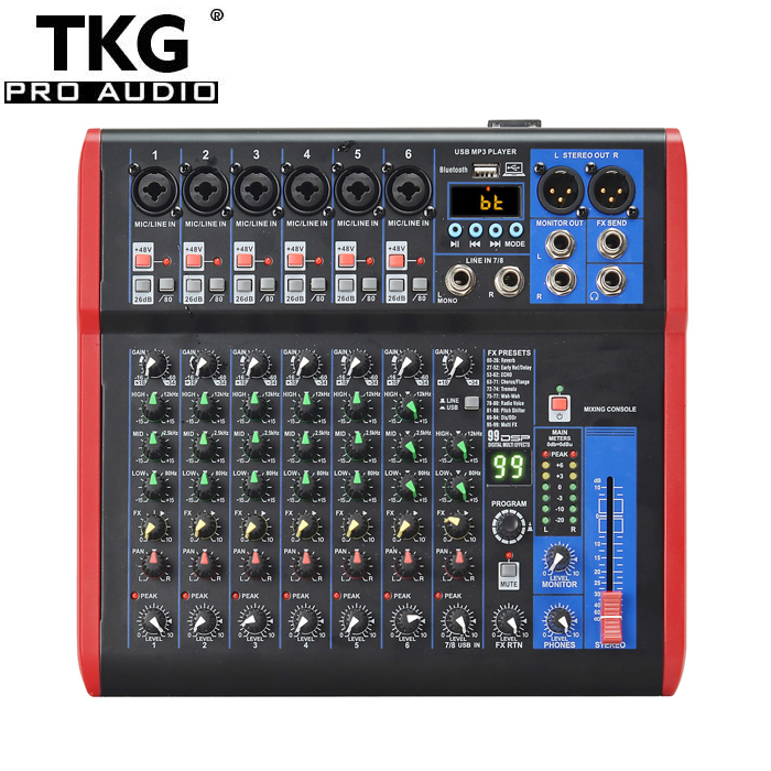 TKG SI-8UX 99 dsp effect USB performance stage sound audio speaker mixer sound 8 channel mixer 8 channel
