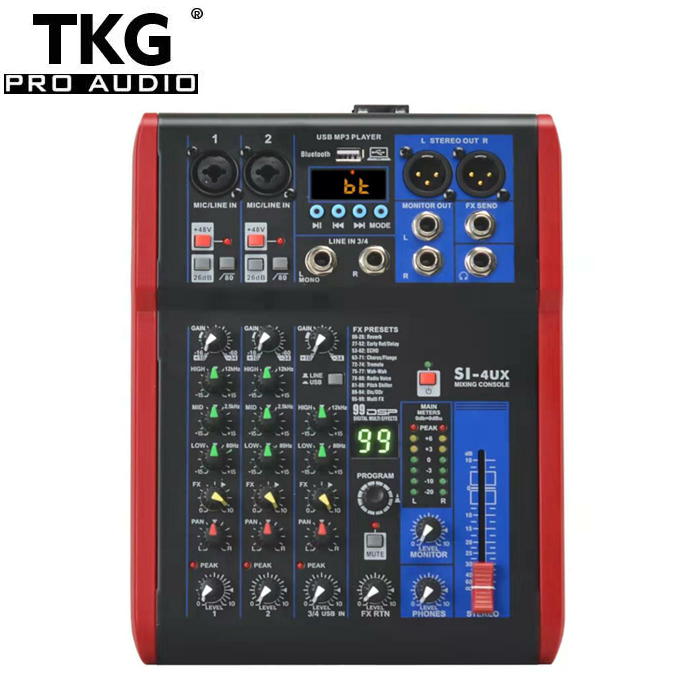 TKG SI-4UX 99 dsp effect USB performance stage sound mixer audio 4 channel mixer professional mixing console