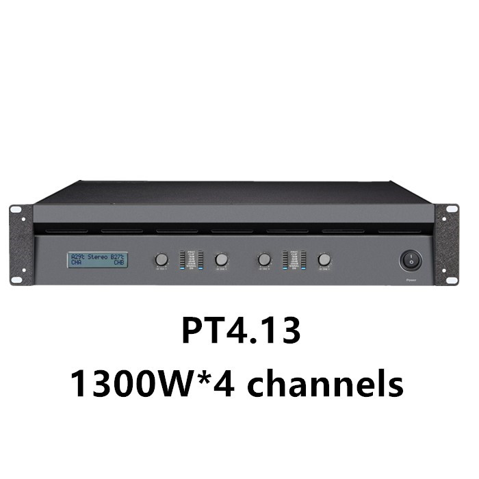 PT4.13 1300W transformer sound audio dj power amplifier class d 4 channels