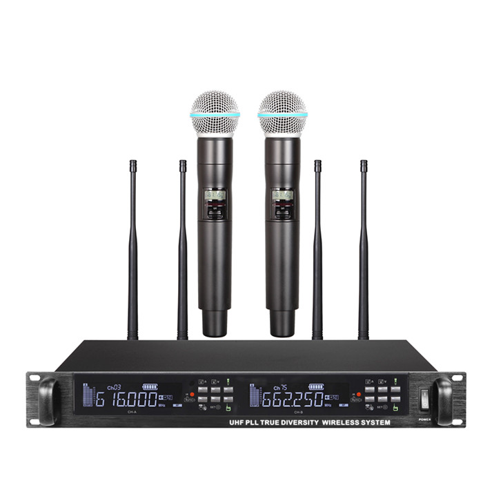 True Diversity professional quality P300 performance 2 channel uhf microphone system dual wireless microphone system