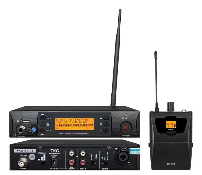 Mono 615-626mhz Professional Stage Performance single channel BK-521 iem in ear monitor system for band Live Show singer